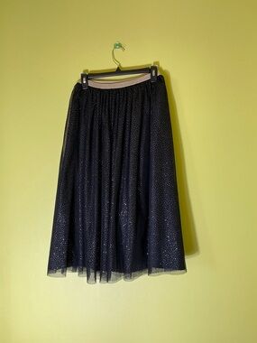 Cat & Jack Black Sparkle Tulle Midi Skirt